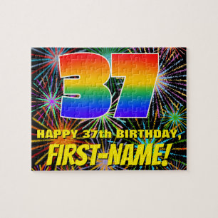 37. Geburtstag: Spaß, bunte feierliche Feuerwerke