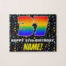 37. Geburtstag — Spaß, farbenfrohe Sternenweltenmu