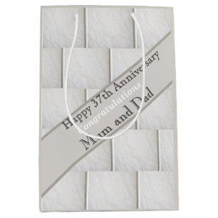 37. Hochzeitsjubiläum Alabaster, editierbar Mittlere Geschenktüte