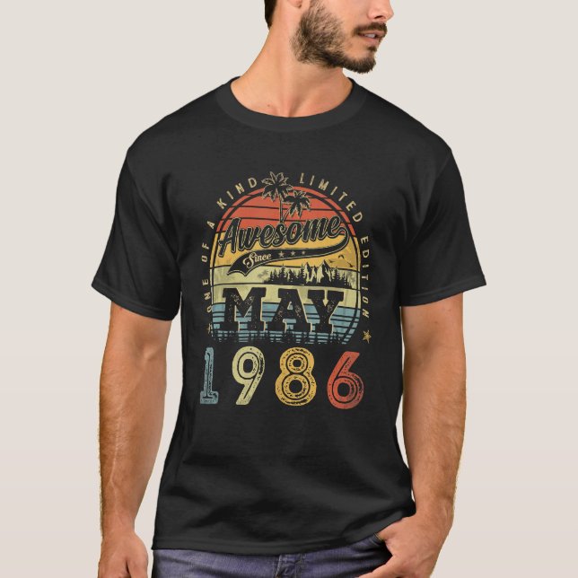 37 Jahre alt Phantastisch seit Mai 1986 37. Geburt T-Shirt (Vorderseite)