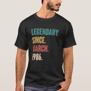 37 Jahre alt Vintag 1986 Geburtstag März 37. Deko T-Shirt