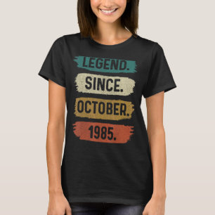 37 Jahre alte Legende seit Oktober 1985 37. Geburt T-Shirt