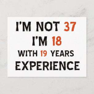 37th birthday designs postkarte