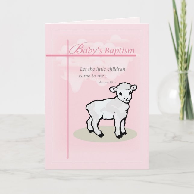 3834 Taufe Girl Lamb Karte (Vorderseite)