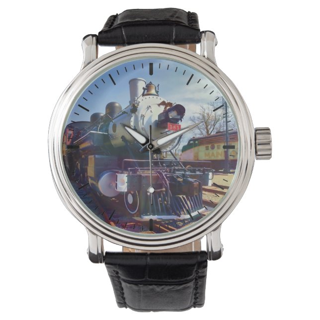 385 Dampflokomotive Armbanduhr (Vorderseite)