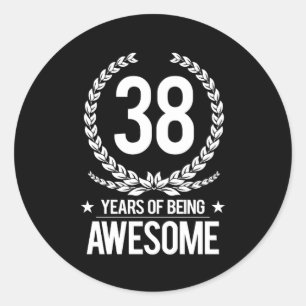 38. Geburtstag (38 Jahre Phantastisch) Runder Aufkleber