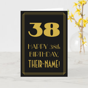 38. Geburtstag – Art Deco inspirierter Look "38" & Karte