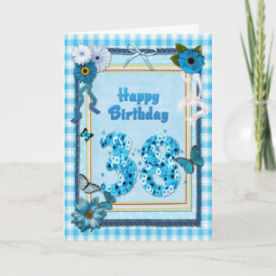38. Geburtstag mit Scrapbook-Effekt Karte