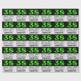 38. Geburtstag - Nerdy / Geeky Style "38" und Name Geschenkpapier