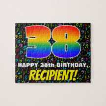 38. Geburtstag — Spaß, farbenfrohe Musiksymbole & 
