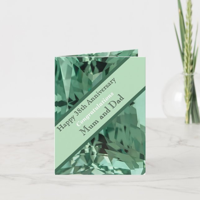 38. Hochzeitstag Green Beryl Karte (Vorderseite)