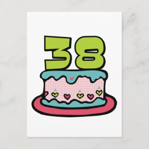 38-jähriger Geburtstagskuchen Postkarte