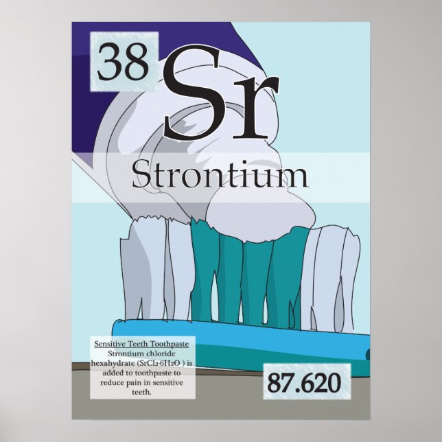 38. Strontium (Sr) Tableau périodique des éléments (Devant)