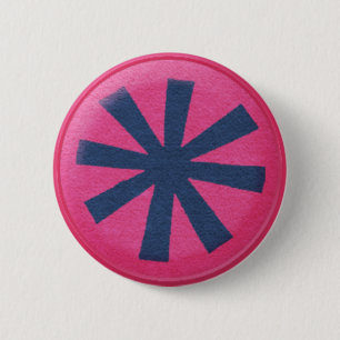 3927 DARK PINK NAVY BLUE ASTERISK GRAPHIC CIRCLE I BUTTON