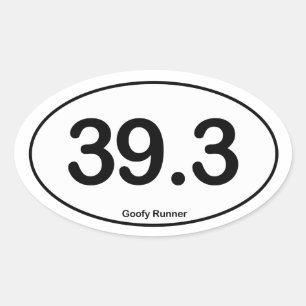 39,3 Coureur maladroit - autocollant ovale