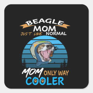39 Beagle-Mama-Kühler Quadratischer Aufkleber
