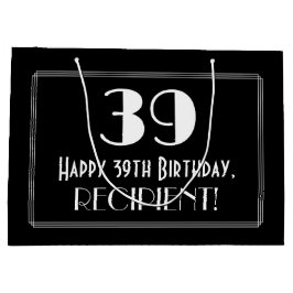 39. Geburtstag: Art Deco Inspiriert Stil "39", Nam Große Geschenktüte