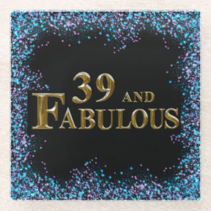 39. Geburtstag Glasuntersetzer