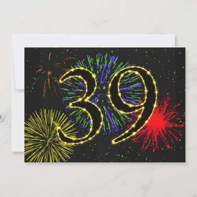 39. Geburtstagsparty Einladung (Vorderseite)