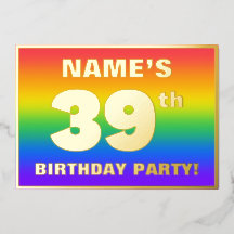 39. Geburtstagsparty: Spaß, farbenfrohe Regenbogen