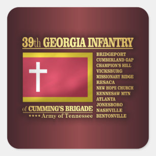 39. Georgia-Infanterie (BA2) Quadratischer Aufkleber