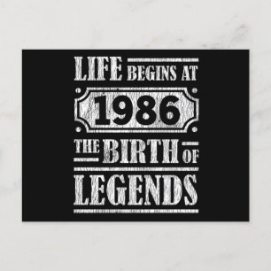 39 Jahre alt 1986 Geburt einer Legende 39. Geburts Postkarte