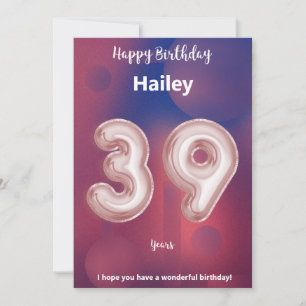39 Jahre alte Happy Birthday Card