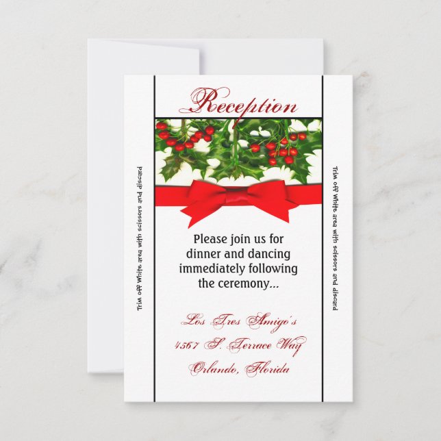 3.12x18 Empfang Card Baughs of Holly Berry Christm Einladung (Vorderseite)