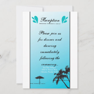 3.12x18 Empfang Card Beachy Palm Tree Einladung