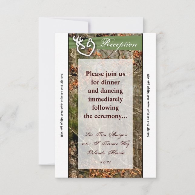 3.12x18 Empfang Card Deer Couple Dock Buck Camoufl Einladung (Vorderseite)