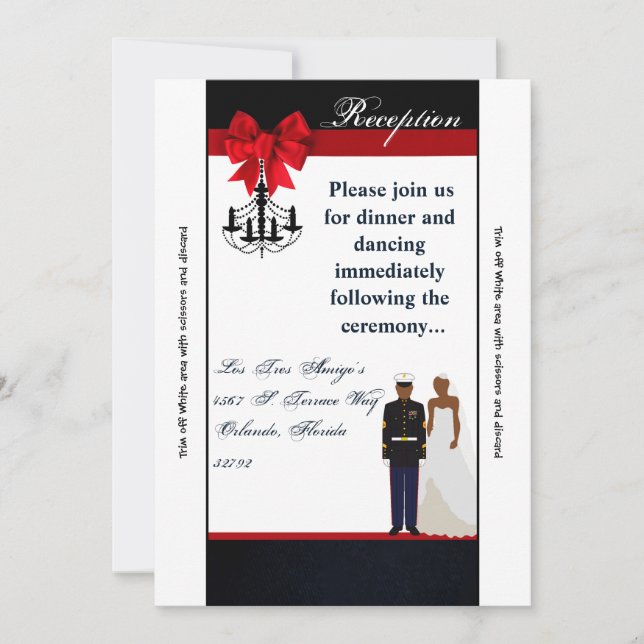 3.12x18 Empfang Card Marine Afrikanische Uniform G Einladung (Vorderseite)