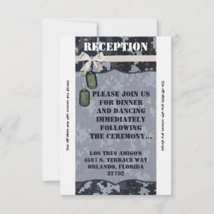 3.12x18 Empfang Card Navy DIGITAL PRINT Uniform Einladung
