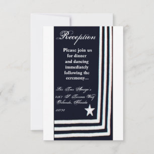 3.12x18 Empfang Card Navy Summer Dress Blues Unif Einladung