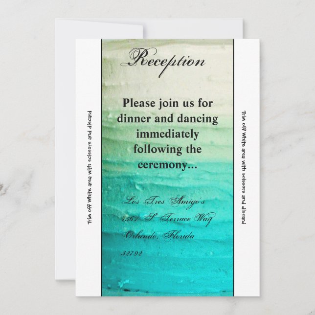 3.12x18 Empfang Card Ombre Blue Zuckerguss Einladung (Vorderseite)