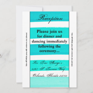 3.12x18 Empfang Card Ombre Stripe Aquamarin Line F Einladung