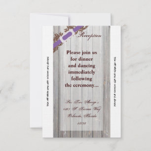 3.12x18 Empfang Card Stall Holz Diamant Band Band Einladung