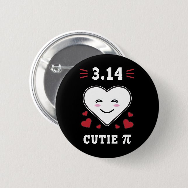 3.14 Herzliche Süsse Pi Funny Math Joke Button (Vorne & Hinten)