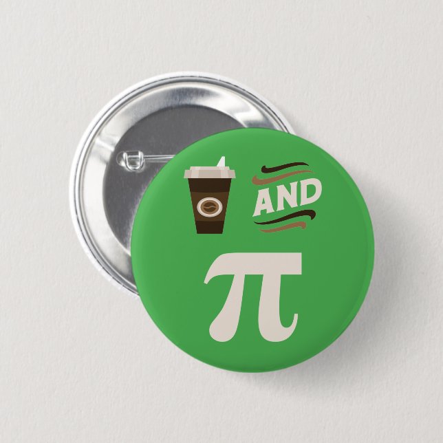 3.14 Kaffee und Kuchen Pi Pun Funny Math Joke Button (Vorne & Hinten)