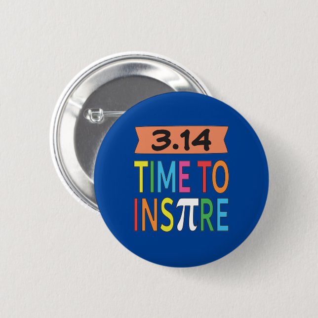 3.14 Pi Pun Funny Math Joke Inspirieren Button (Vorne & Hinten)