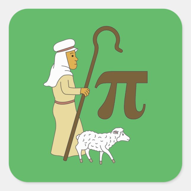 3.14 Shepherd's Pie Pi Pun Funny Math Joke Quadratischer Aufkleber (Vorderseite)