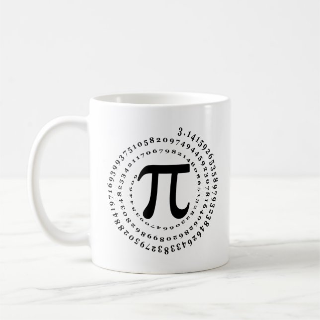 3.14 Spirale Number Math Science Pi Day Kaffeetasse (Links)