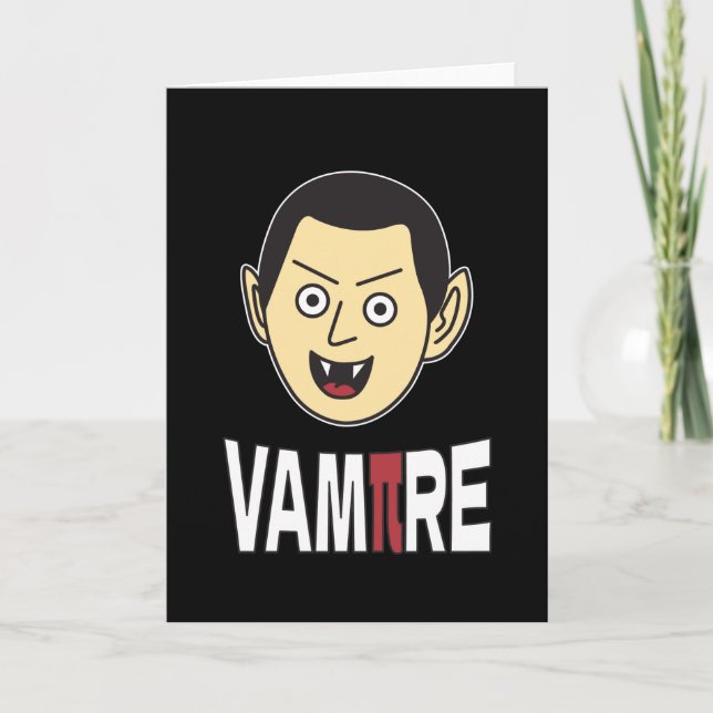 3.14 Vampire Pi Pun Funny Math Joke Karte (Vorderseite)