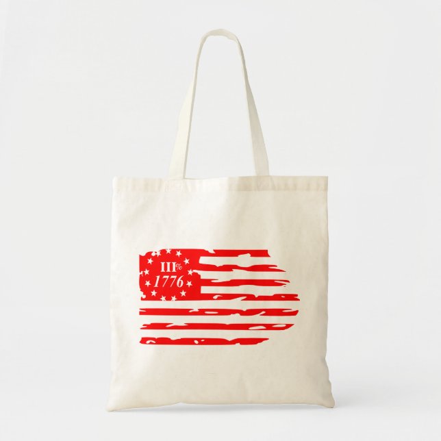 3% 1776 Flag #USAPatriotGraphics © Tragetasche (Vorne)