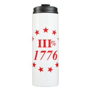 3 % 1776 Sterne #USAPatriotGraphics ©WhiteTigerLLC Thermosbecher