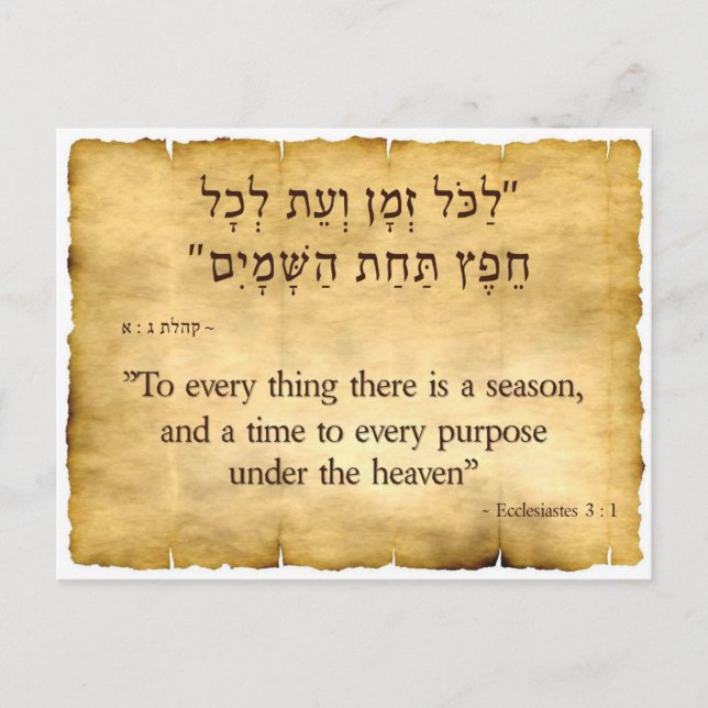 3:1 Hebrew and English Postkarte (Vorderseite)