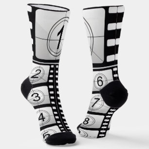 3...2..1..."Movie Countdown" Graue Crew Socken