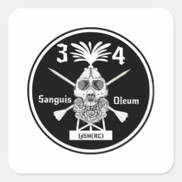 3-4 Slap Quadratischer Aufkleber