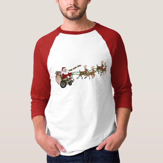 3/4 Sleeve T-Shirt - Wheelchair Santa (Vorderseite)