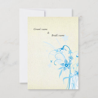 3,5" floral bleu x 5" carte de faire-part de
