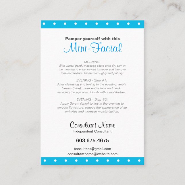 3,5" x 2,5" - Mini-Gesichtsanweisungskarten Visitenkarte (Vorderseite)